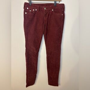 True Religion Vintage Made in USA Low Rise Skinny Corduroy Jeans, Size 29
